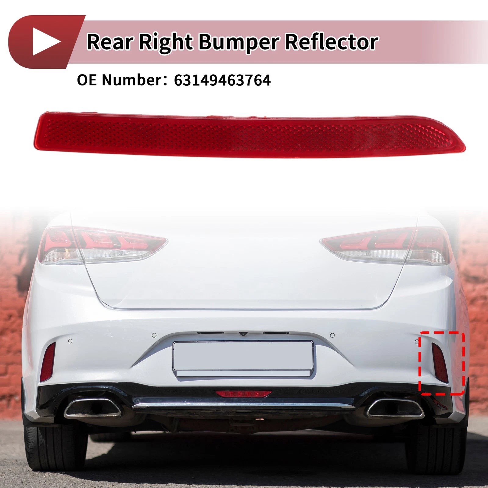 Rear Right Bumper Reflector No.63149463764 for BMW 530i (2021–2023)