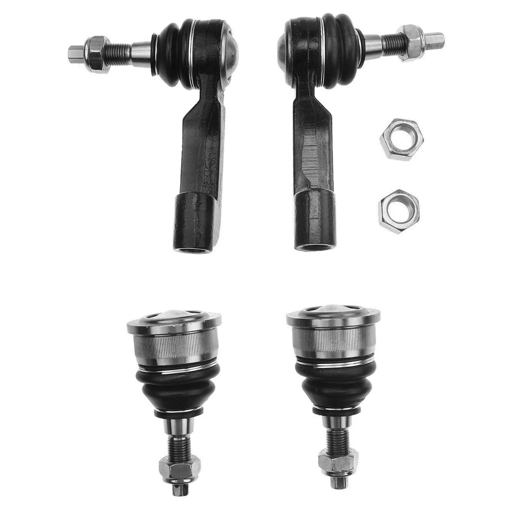 Set of 4 Front Lower Ball Joints & Tie Rods for Jeep Liberty (2002–2004)