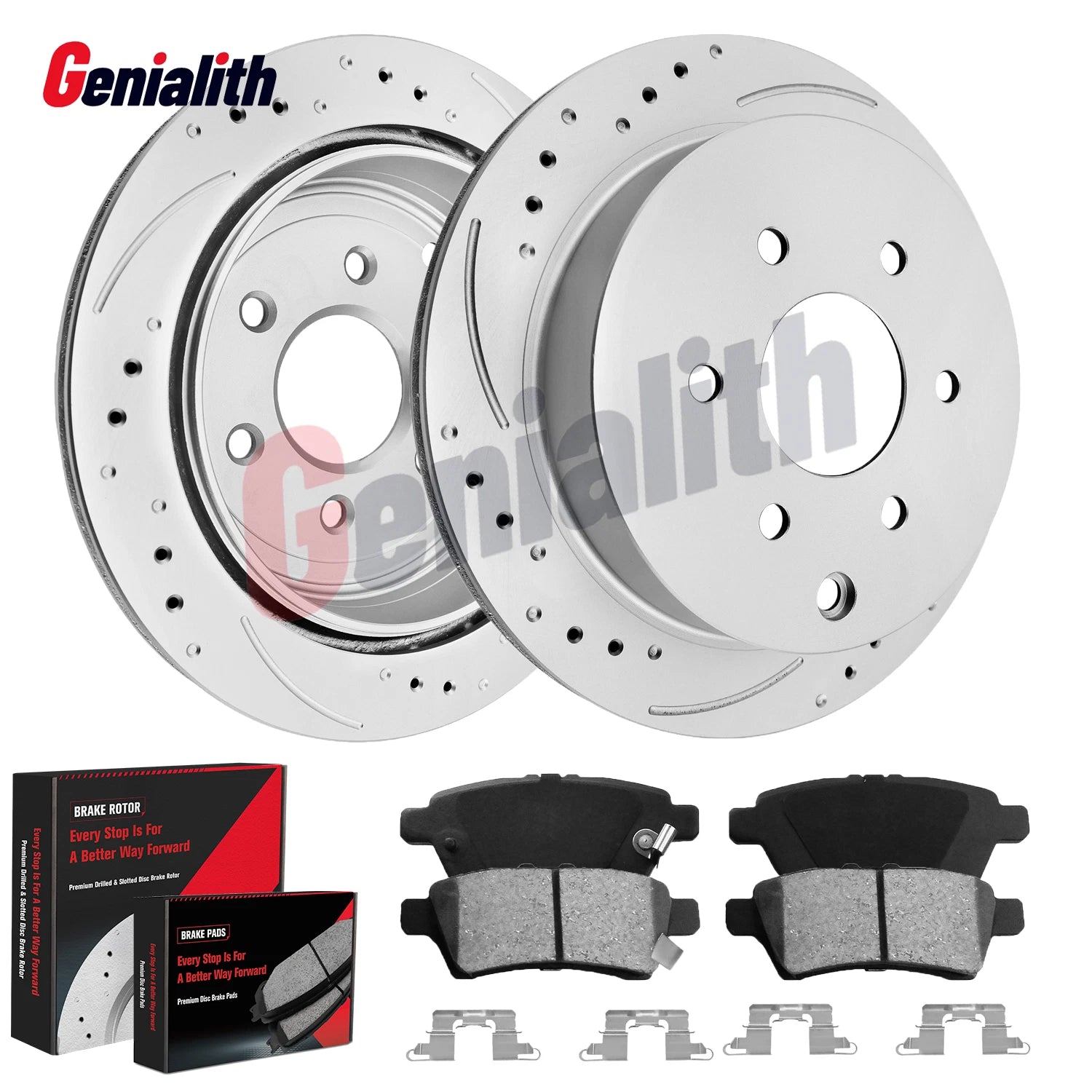Set of 2 Rear Coated Brake Rotors & Pads for Nissan Frontier/Xterra (2005–2023)