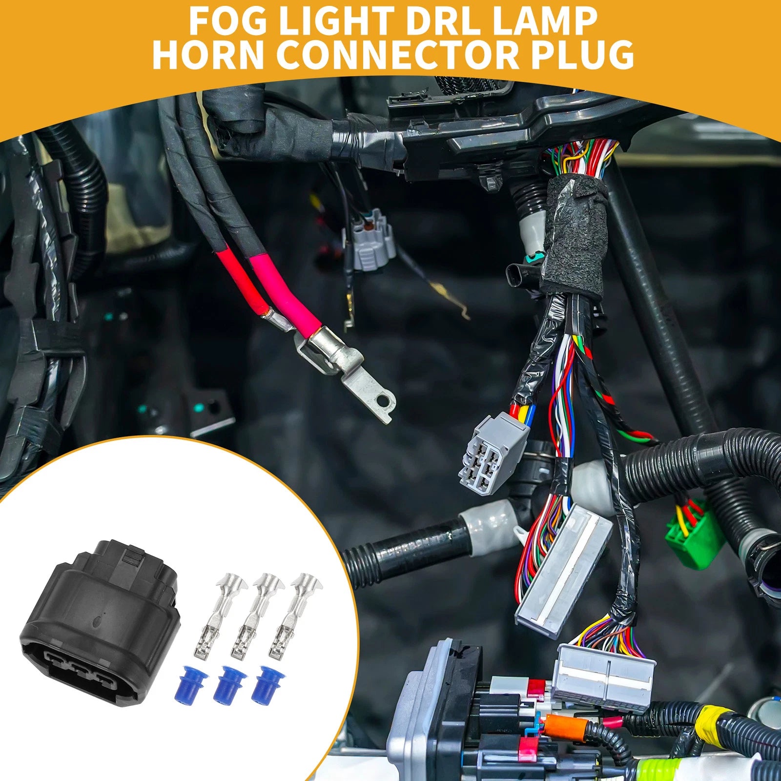 3 Pin Fog Light DRL Lamp Horn Connector Plug for Honda Civic (2016–2019)