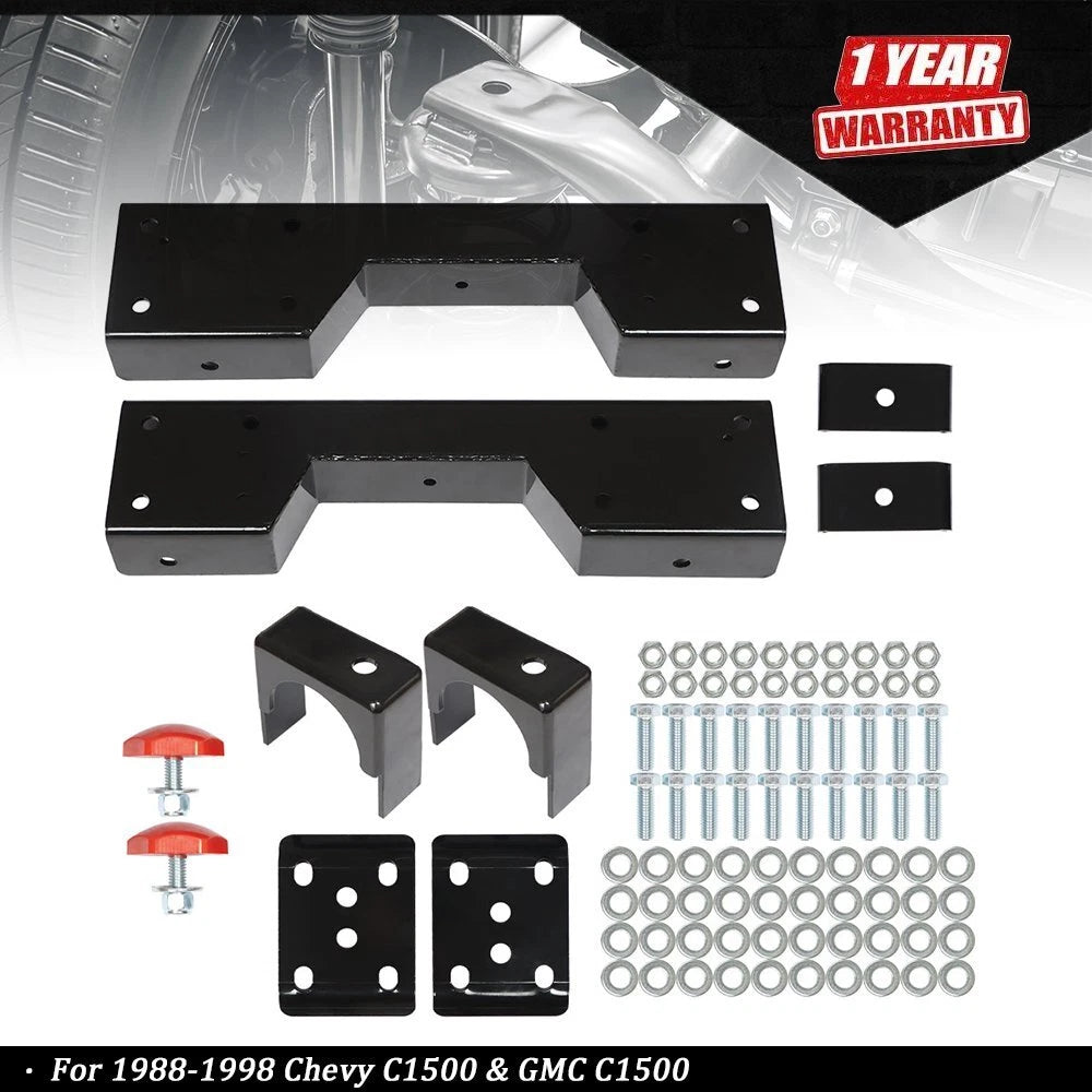 C-Notch Rear Support & Drop Flip Kit for Chevy Silverado GMC Sierra (1988–1998)