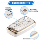 3X Remote Key Fob Case Cover for Volkswagen Golf 7 (2013–2020) TPU White