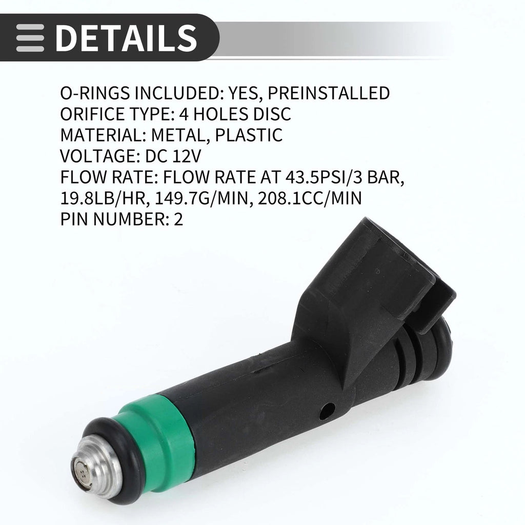 Fuel Injector No.YF1Z9F593AD for Ford Taurus (2001–2005) 3.0L Black