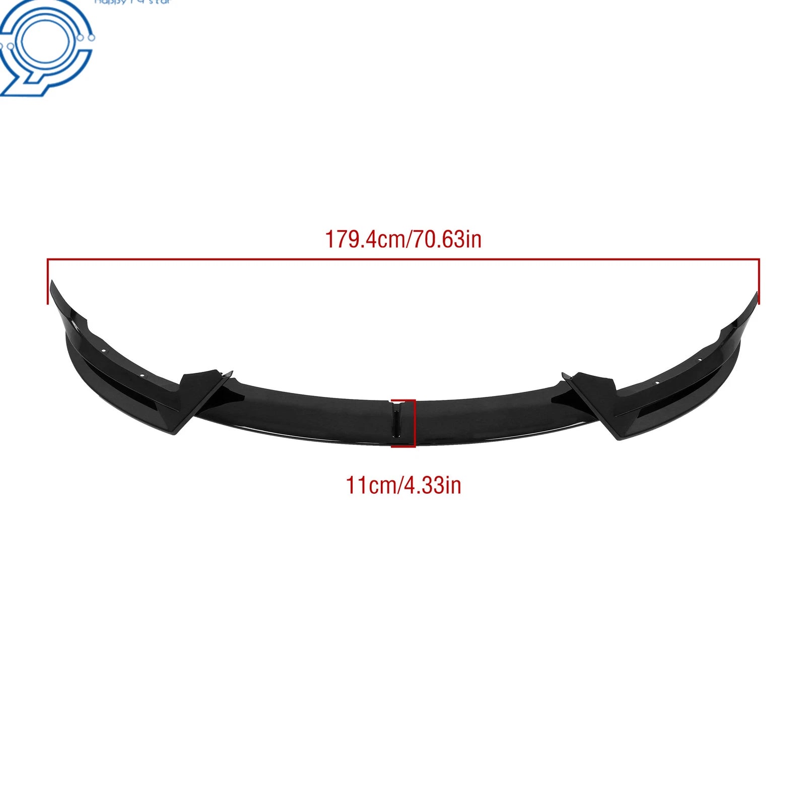Front Bumper Lip Splitter for Tesla Model Y (2020–2024) Glossy Black V-Style