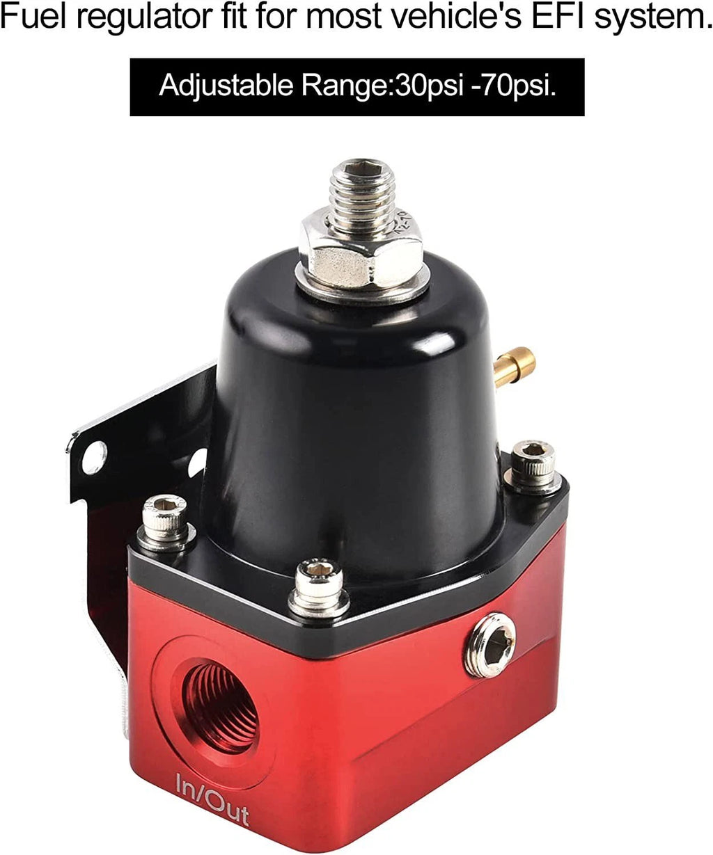 Adjustable Fuel Pressure Regulator Gauge with 6AN Fitting for EFI Vehicles
