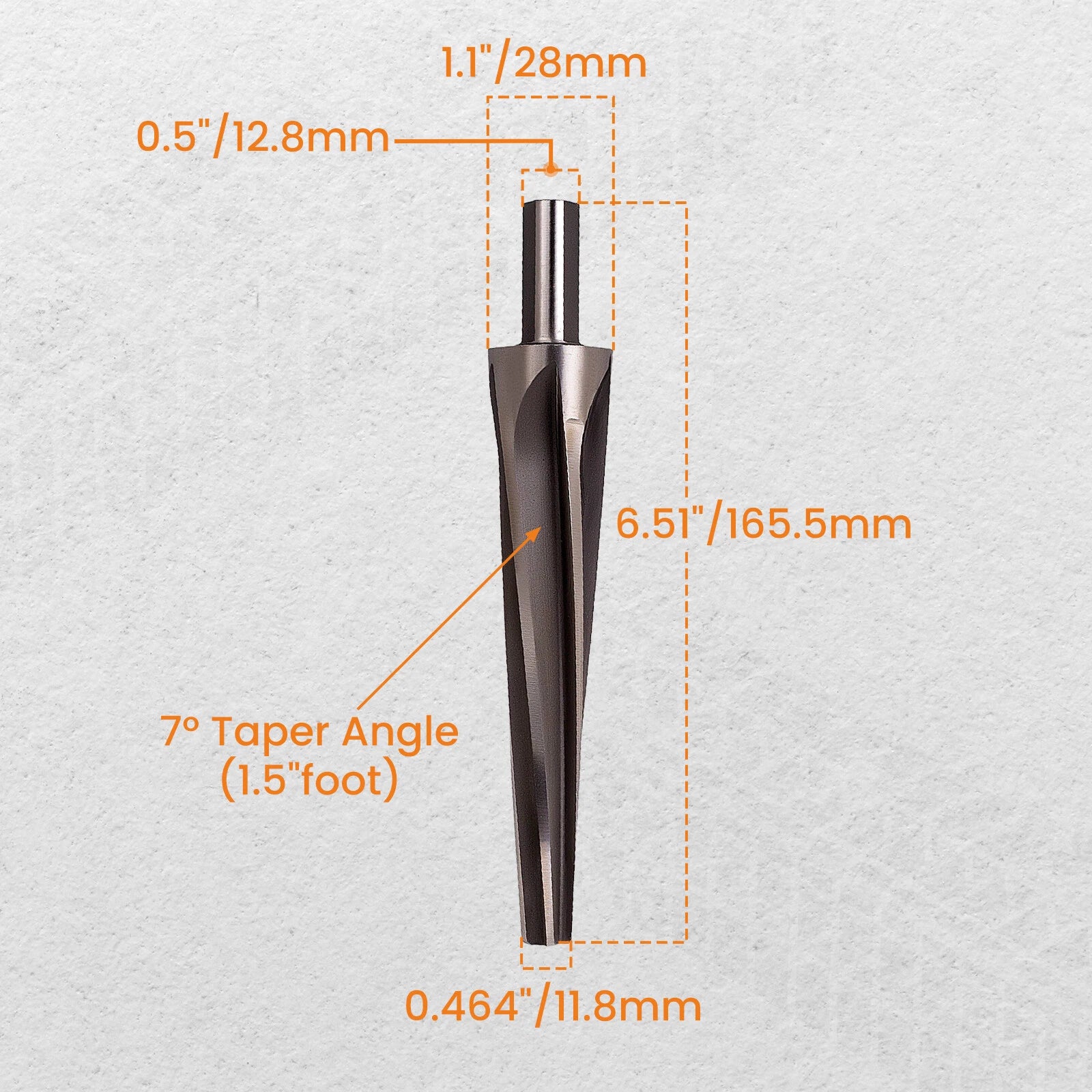 Tapered Ball Joint & Tie Rod End Reamer for Fit 7 Degree (1-1/2")