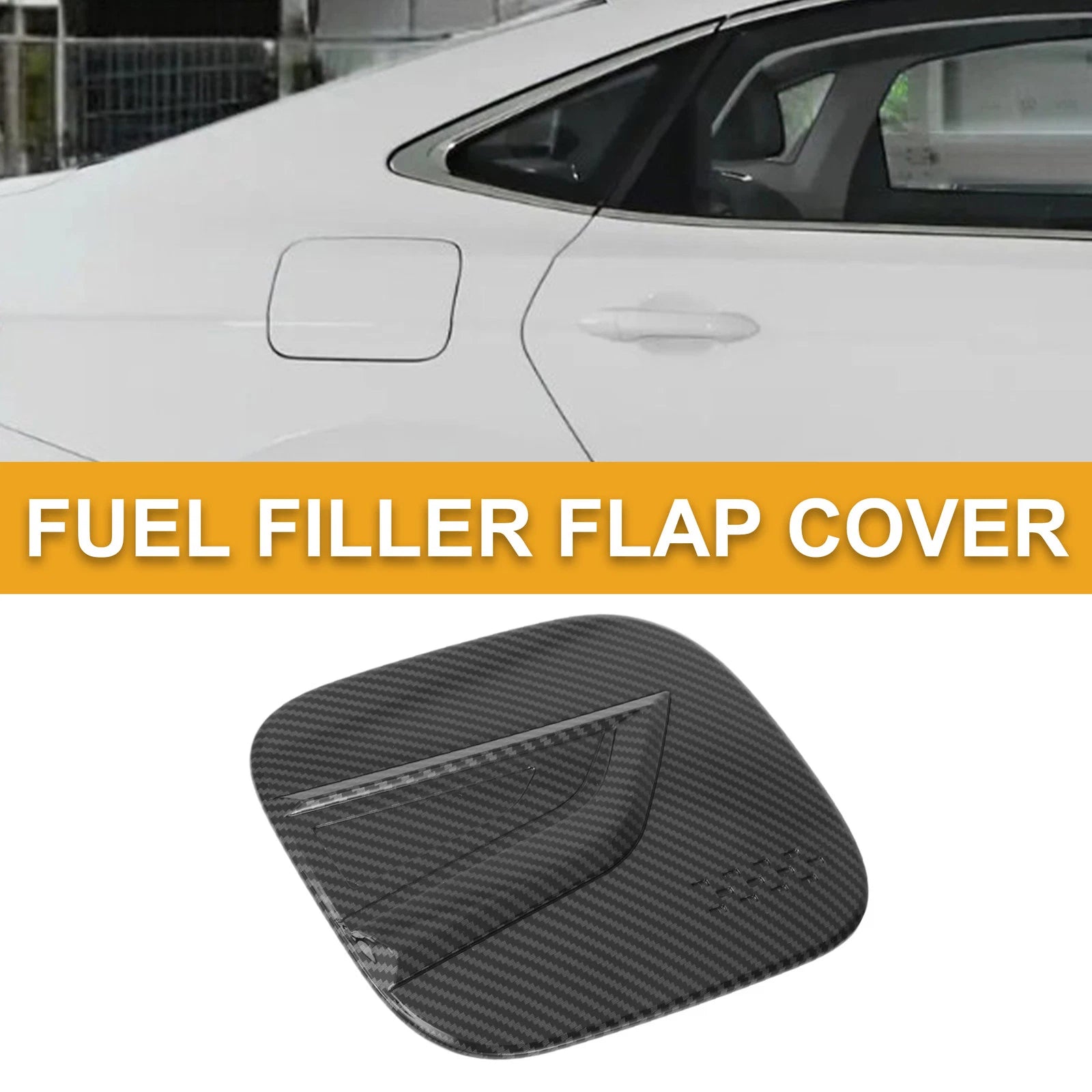 Fuel Tank Door Cap for Toyota Highlander (2022–2025) Carbon Fiber Black