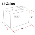 12 Gallon Top-Feed Polished Aluminum Fuel Cell Tank for Race Drift Vehicles