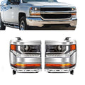 HID Xenon Headlights for Chevy Silverado 1500 (2016–2018) with DRL Chrome