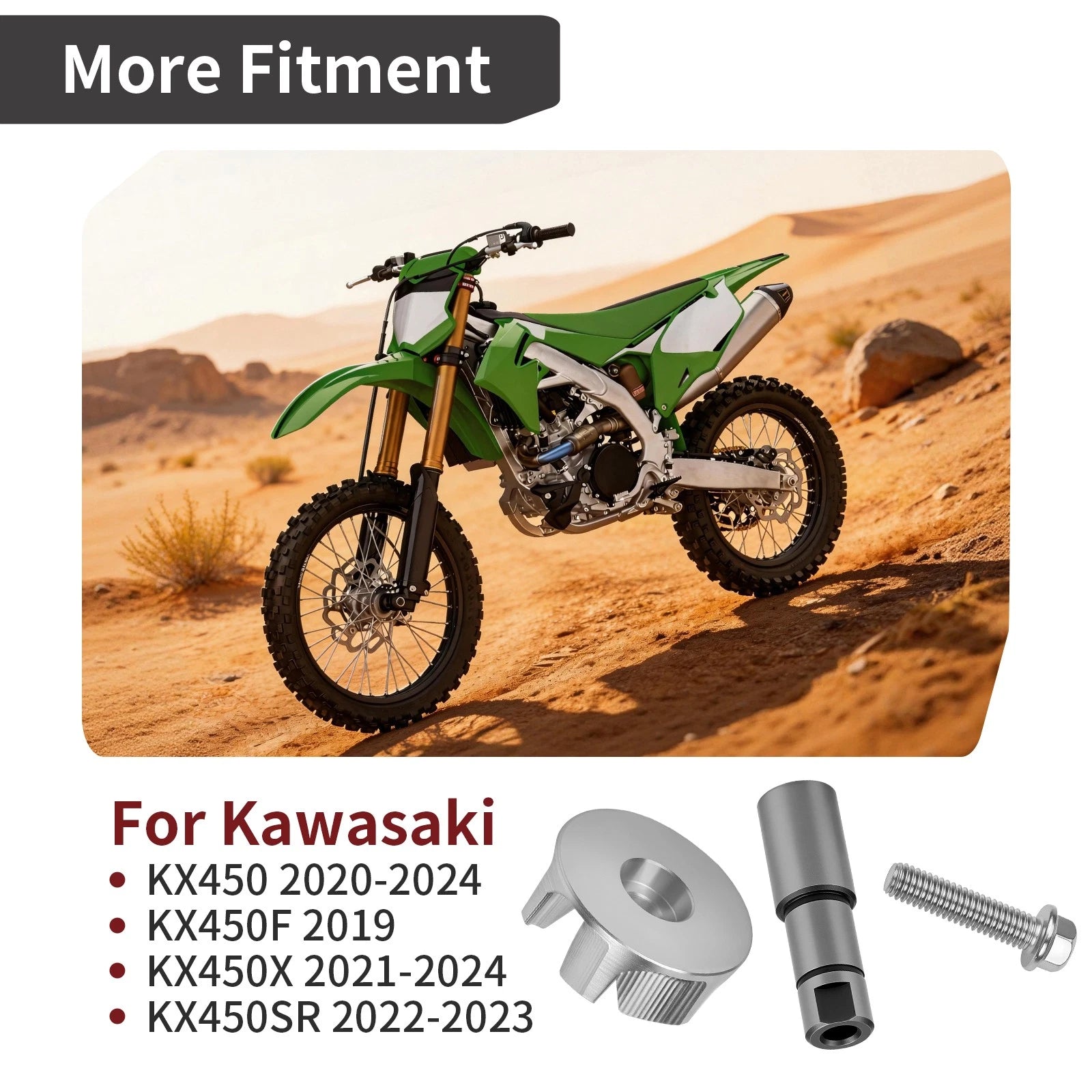 Water Pump Impeller Shaft Gear Bolt for Kawasaki KX450 (2020–2024) 13107-0872