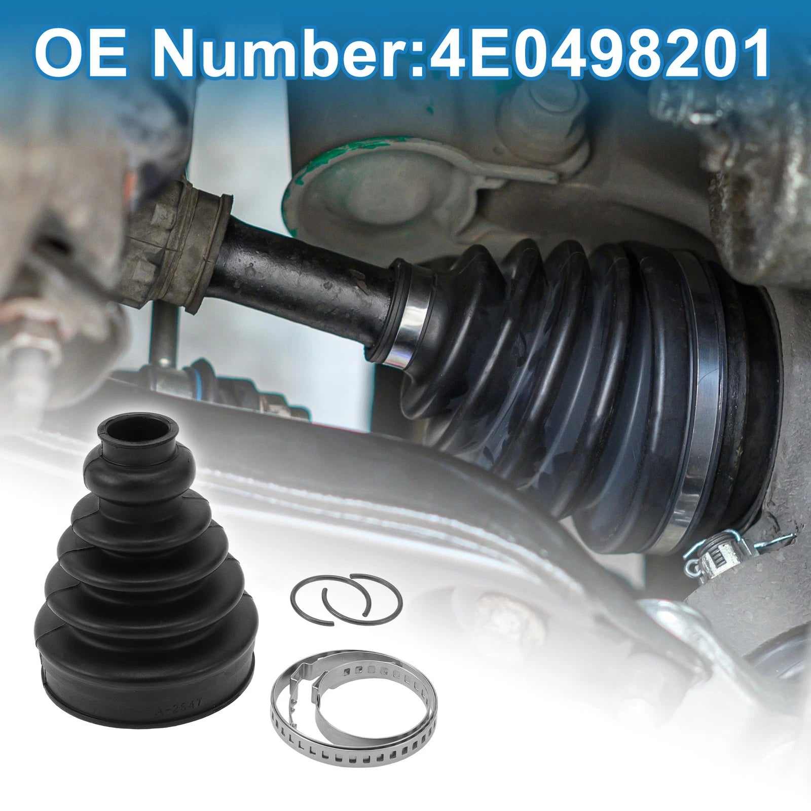 Inner CV Joint Boot Kit w/ Clamps for Audi A4 A6 (2004–2008) 4E0498201