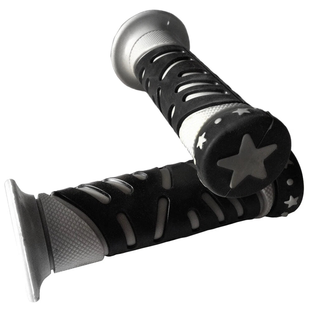 Set of 2 Gray Star Hand Grips for Honda XVS1100A XVS11AA V-Star Classic