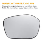 Left Side Heated White Mirror Glass for Honda Civic (2022–2024)