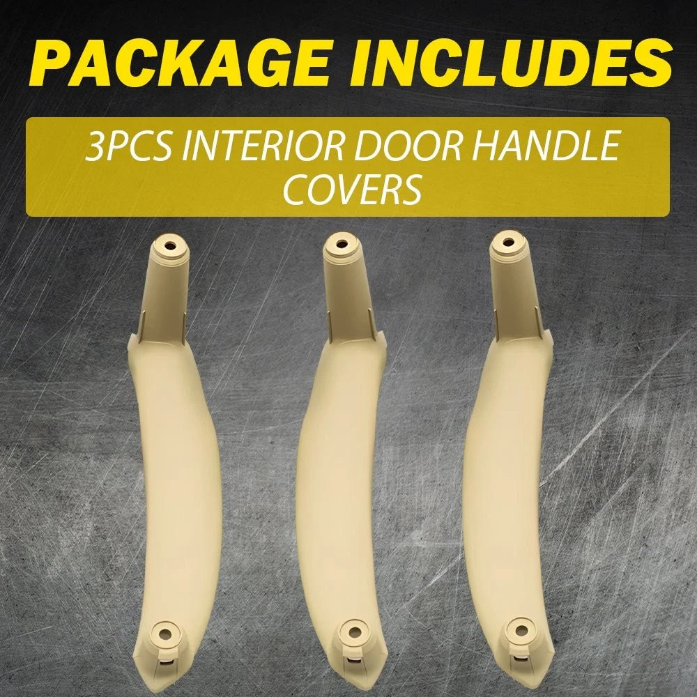 Set of 2 Beige Front & Rear Inner Door Handle Covers for BMW X5 E70 X6 E71 (2008–2014)