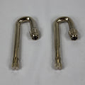 Set of 2 Silver 180 Degree 3.14" Tire Valve Stem Extension w/Caps