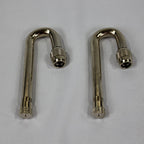 Set of 2 Silver 180 Degree 3.14" Tire Valve Stem Extension w/Caps