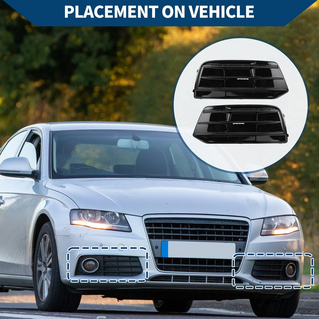 1 Pair Front Fog Light Grill for Audi Q5 (2018–2022) No. 80A807679D/80A807680D