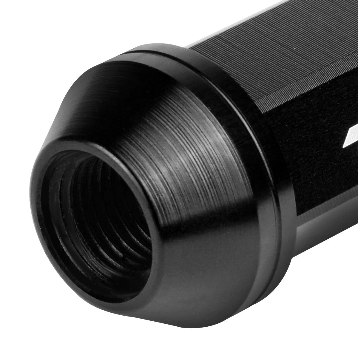 20 Pcs J2 7075 Forged Aluminum M12x1.25 Knurled Lug Nuts w/Adapter Black