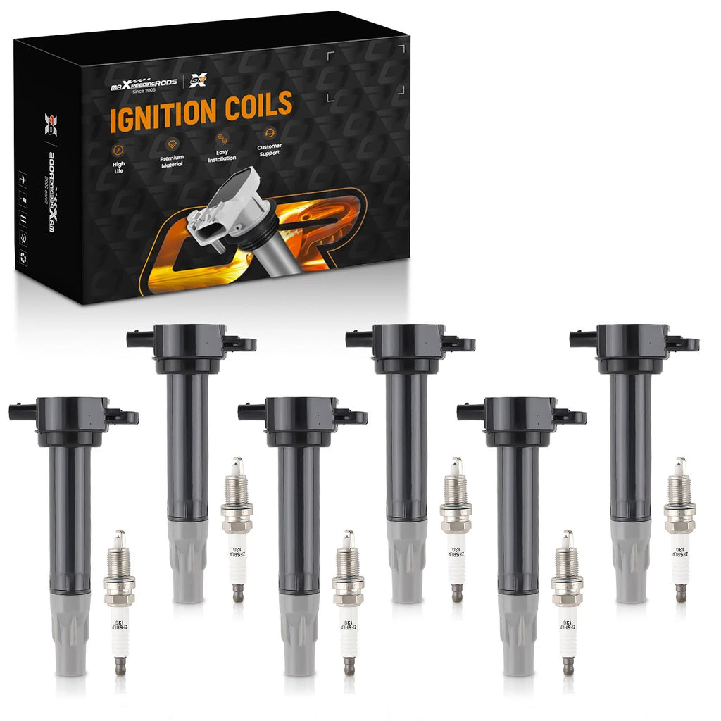 6-Pack Ignition Coil + Spark Plug for Chrysler Dodge Volkswagen Routan (2009–2010)
