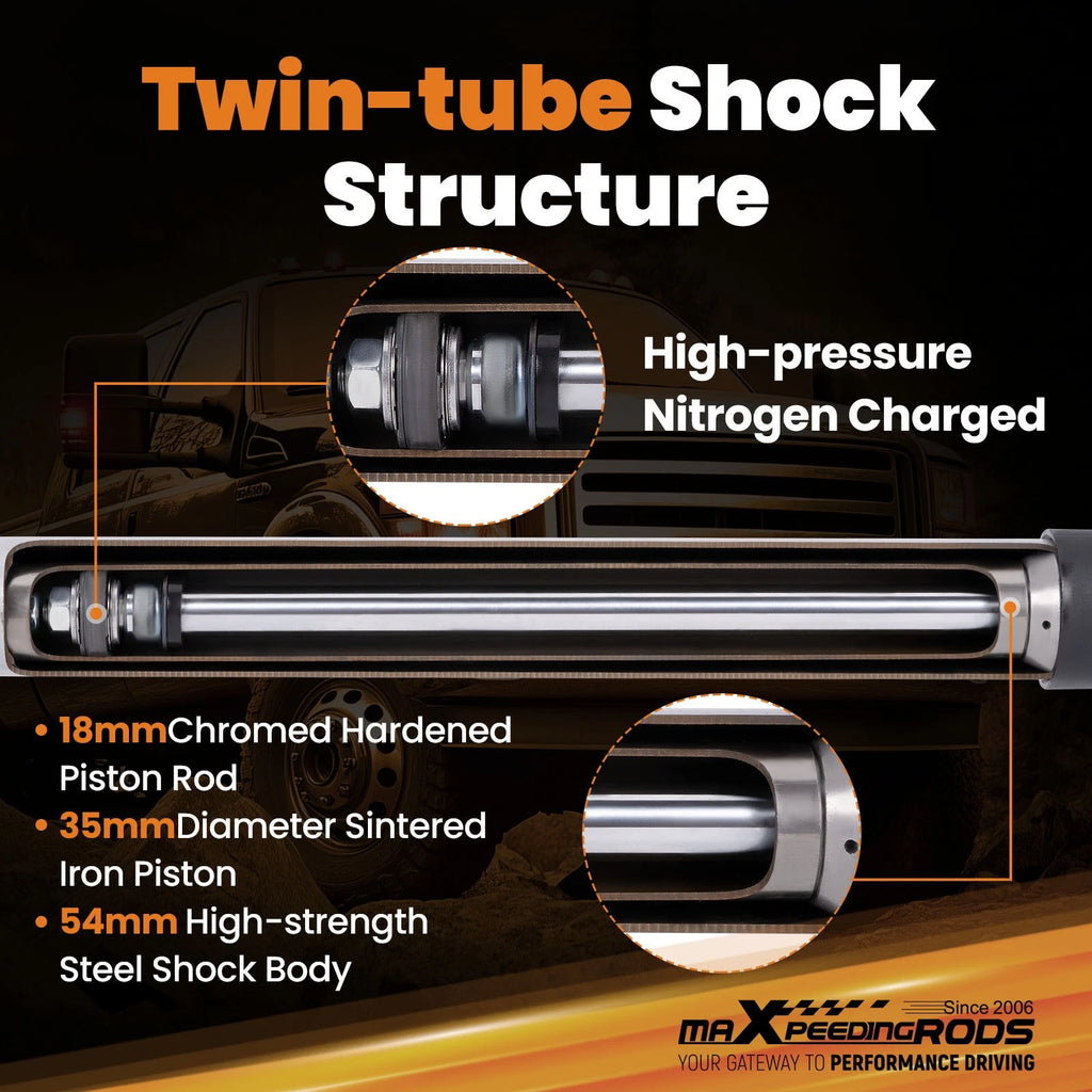 2.5-4.5" Rear Suspension Lift Shocks for Ford F-250 F-350 Super Duty (1999–2016)
