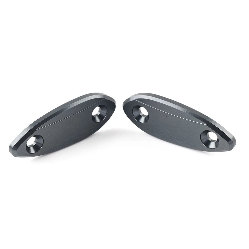 Set of 2 Motorcycle Mirror Block Off Base Plates for Kawasaki ZX6R (2009–2012)