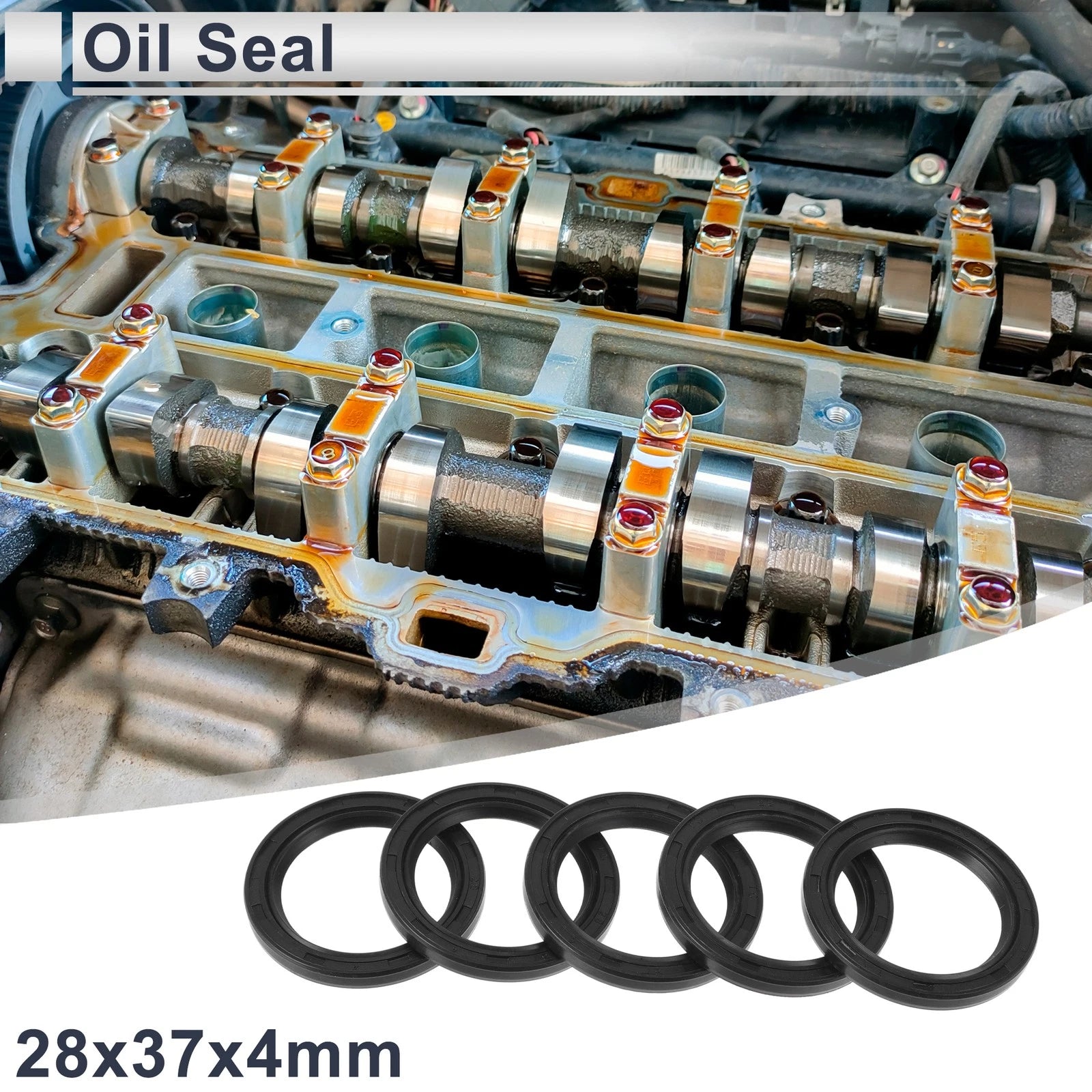 Set of 5 Oil Seal Rotary Shaft Seal TC Ring 28x37x4mm Nitrile Rubber