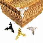 Set of 4 Antique Wooden Jewelry Box Corner Protectors