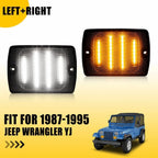 2X Smoked Lens DRL Turn Signal w/ Amber LED for Jeep Wrangler YJ (1987–1995)