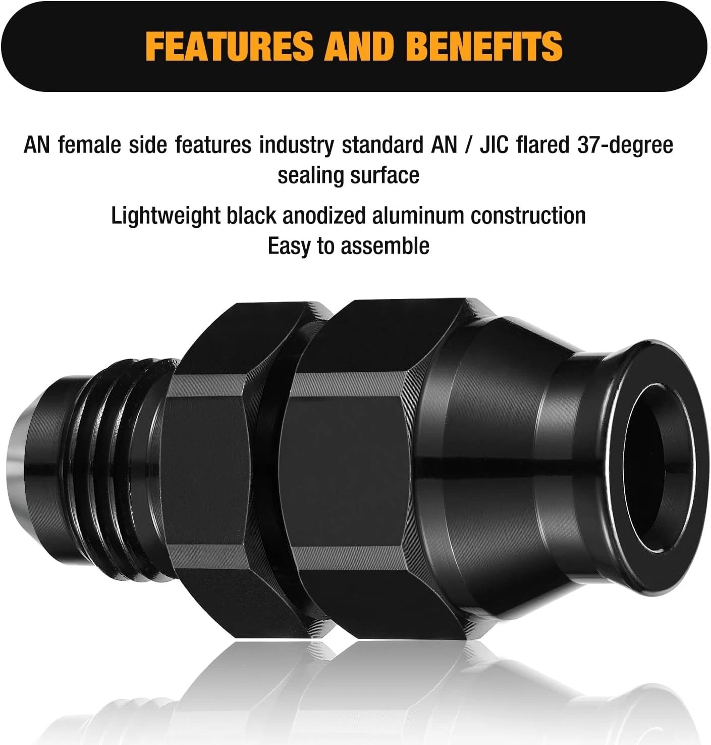 6AN Male to 3/8" Hardline Fitting for Fuel Oil Transfer Lines