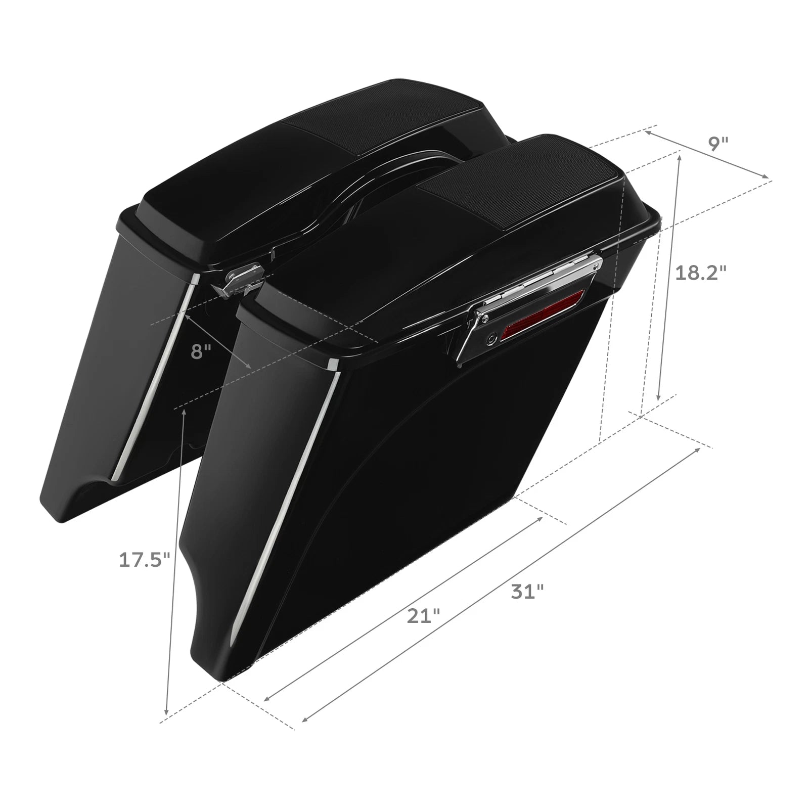 5" Stretched Saddlebag Speaker Lid & Conversion Bracket for Softail (1984–2017)