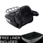 King Trunk with Black Rack Backrest for Harley Touring Road Glide (2014–2025)