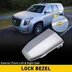 Front Door Handle Cylinder Lock Cover for Cadillac Escalade (2015–2018) OEM Silver