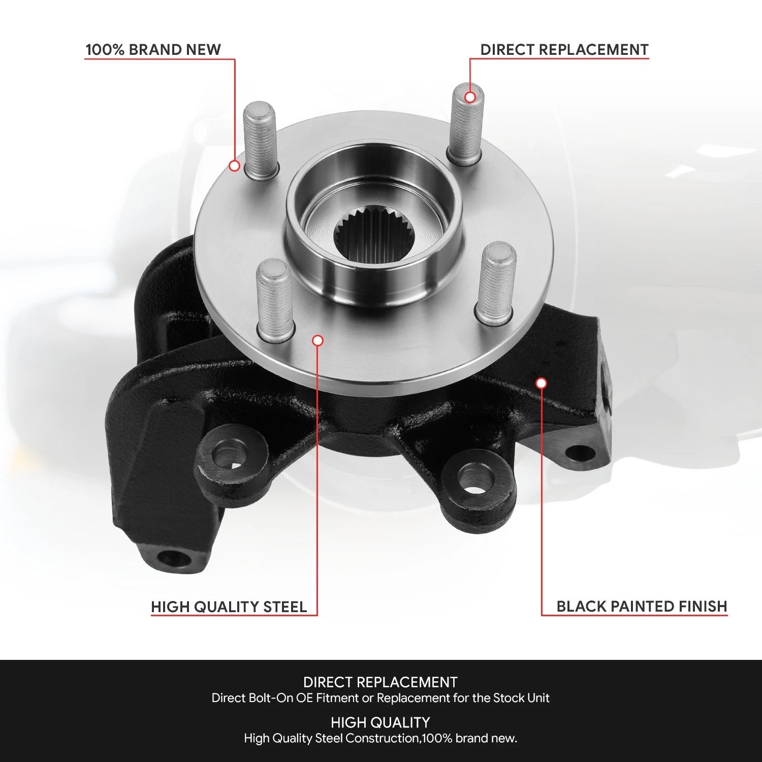 Front Passenger Side Loaded Wheel Bearing Knuckle Assembly for Ford Focus (2006–2011)