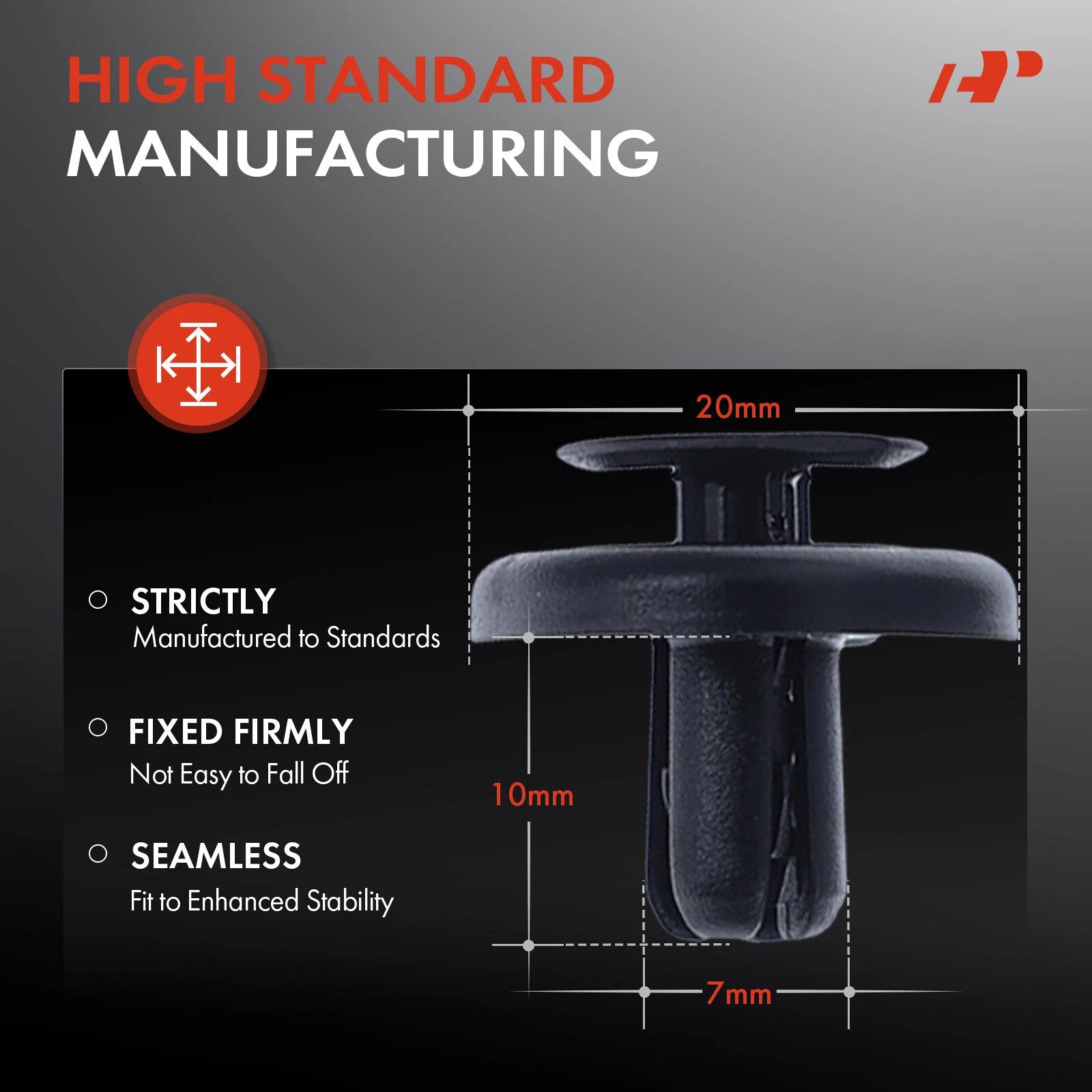 7 mm Nylon Fender Liner Retainers Clips for Toyota (2010–2013)