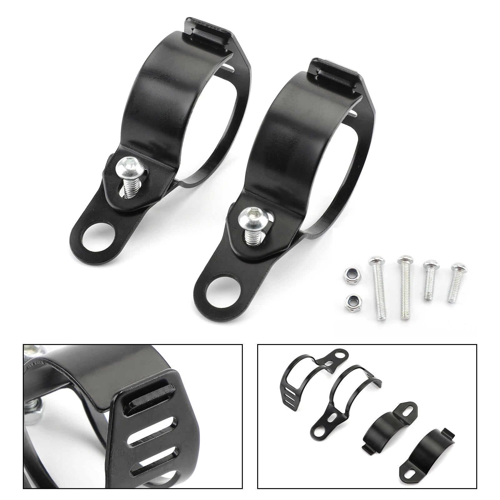 Fork Clamp Headlight Turn Signal Light Mount Holder for Motorcycle (41-51mm)