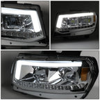 Chrome Housing LED DRL + Sequential Signal Headlight Lamps for Chevy Camaro (2014–2015)