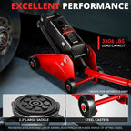 5.5-15.35 Hydraulic Floor Jack 3000lbs Capacity with Swivel Casters