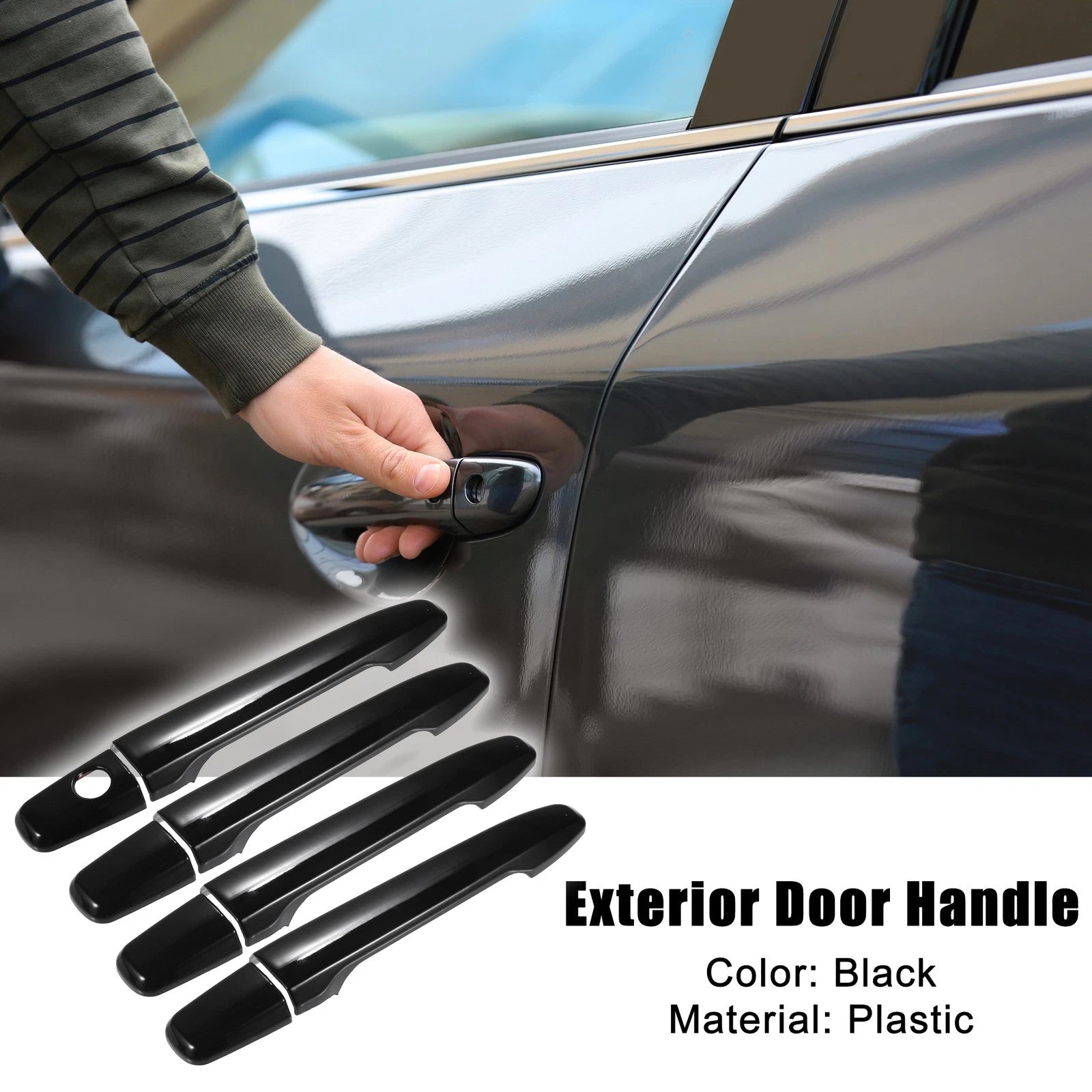 Set of 4 Exterior Door Handle Covers for Mitsubishi (No Keyless Holes)
