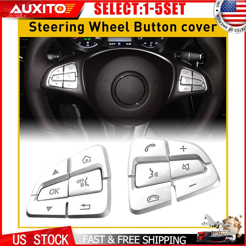 Steering Wheel Button Trim for Mercedes Benz A B C GLA GLS GLE CLS (2012–2020)