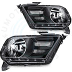 Headlight Assembly Set for Ford Mustang (2010–2014) Black