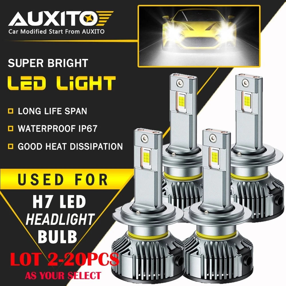 2X AUXITO H7 LED Headlight Bulb 6500K High Low Beam Fog Lamp No Error