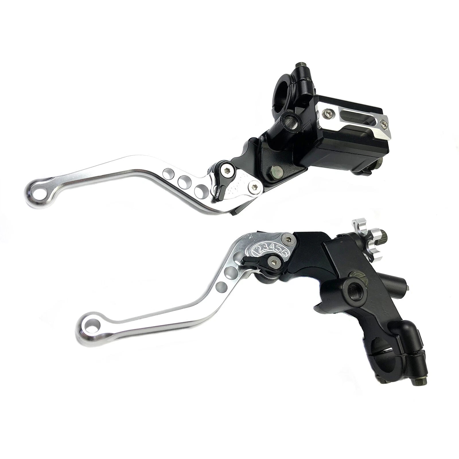7/8" Motorcycle Silver Front Brake Clutch CNC Cylinder Reservoir Lever