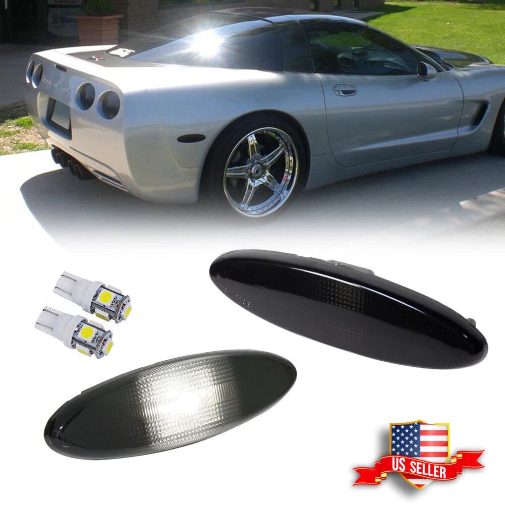 Smoked White LED Front Side Marker Light for Chevrolet Corvette C5 (1997–2004)