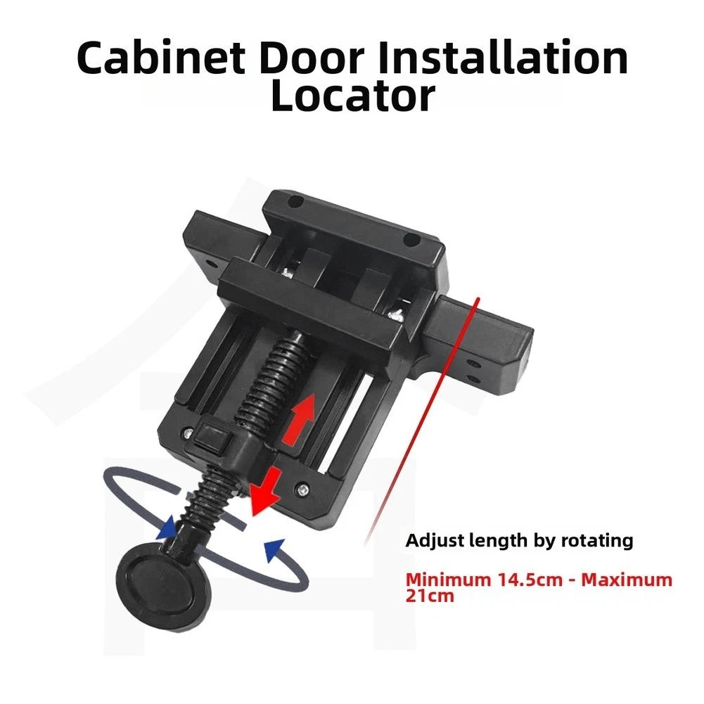 Adjustable ABS Black Door Mounting Clamp for Cabinet Installation (14.5-21 cm)