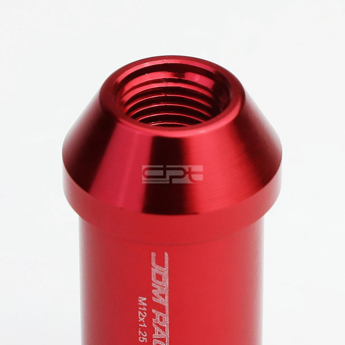 20 Pcs Open End M12x1.25 50mm Tall Red Aluminum Lug Nuts + Lock Key