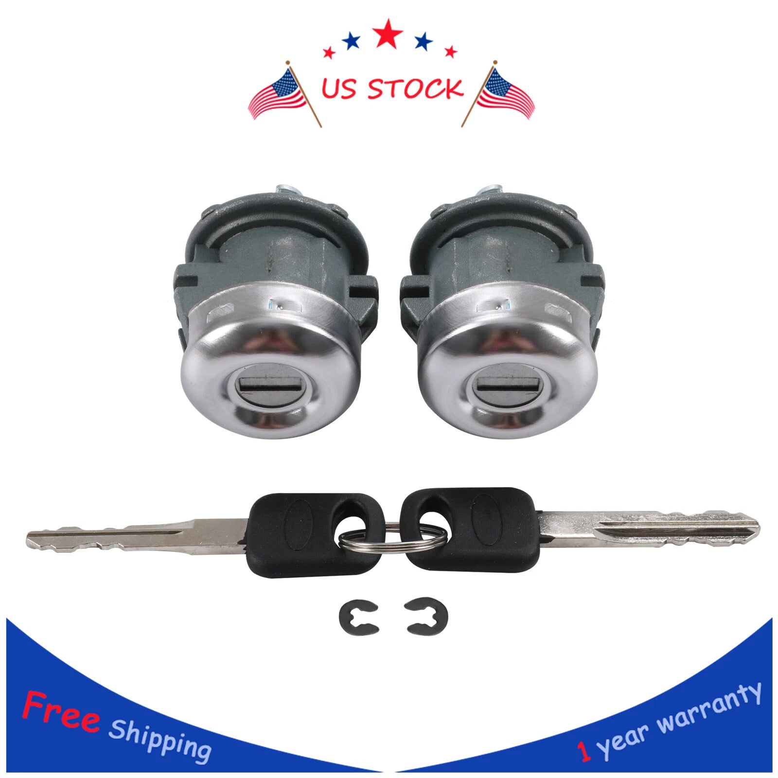 Door Lock Cylinder with Keys for Ford F150 F250 F350 Super Duty (2004–2008)