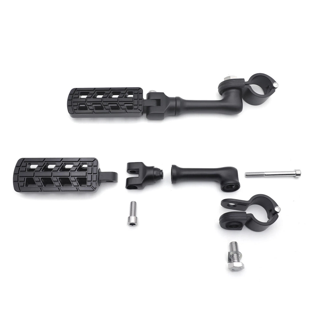 Black Dominator CNC FootPeg 1.25" w/ 4.5" Mounting Bracket for Harley Softail