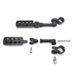 Black Dominator CNC FootPeg 1.25" w/ 4.5" Mounting Bracket for Harley Softail