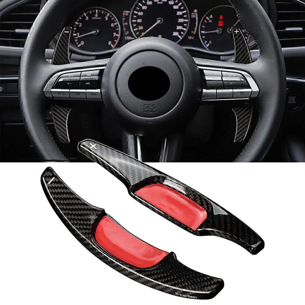Carbon Fiber Black Steering Wheel Shift Paddle for Mazda 3 (2020-2021)