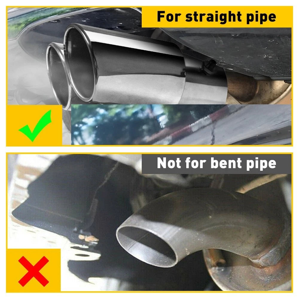 Dual Exhaust Pipe Tail Muffler Tip for Various Cars (Chrome Stainless Steel)
